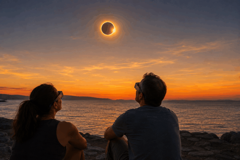 Éclipse solaire du 12 août : un spectacle exceptionnel au coucher du soleil